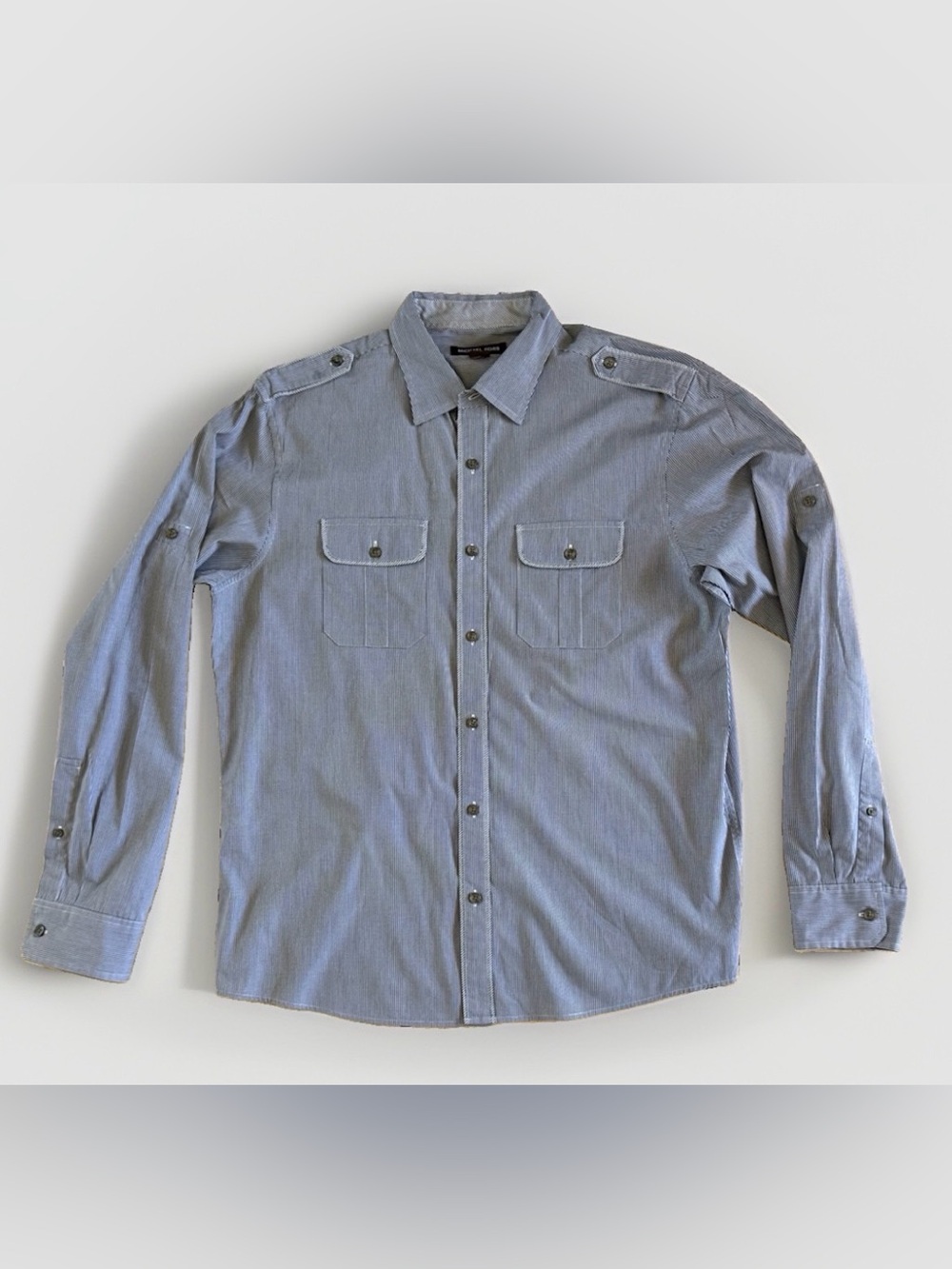 Michael Kors Men’s Blue Gingham Button Down Shirt Large